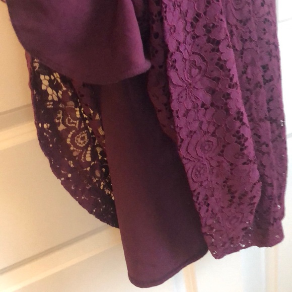 Burgundy lace Free People party dress, cutout back - Picture 6 of 8